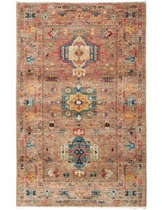 Tappeto Tribal Pakistan 80x125 Marrone Terra Bl