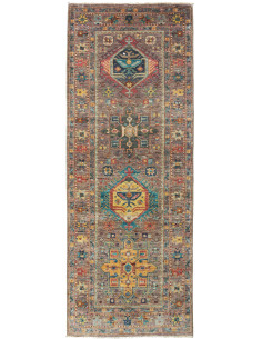 Tappeto Tribal Pakistan 80x204 Marrone Effetto