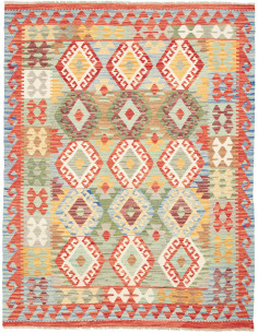 Kilim 154x198 Cm Afghan Kilim, Hand-carded Wool, Cotton