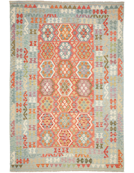 Kilim 209x309 Cm Afghan Kilim, Hand-carded Wool With Cotton