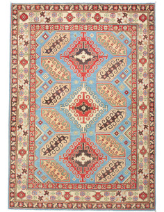 Tappeto Kazak Pakistan 150x212 Azzurro Rosso