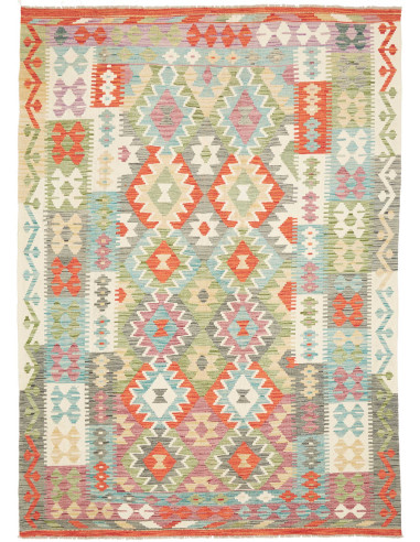 Kilim 171x244 Cm Kilim Afghano, Lana Cardata A Mano ordito