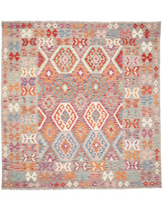 Kilim 204x209 Cm Kilim, Afghanistan, Lana Cardata A Mano