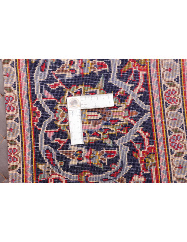 Authentic Ardakan Persian rug, hand-carded wool. Classic medallion design in red and blue. Timeless handcrafted beauty.