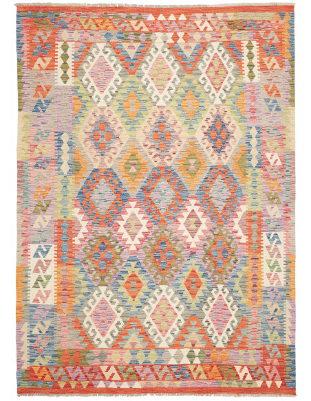 Kilim 181x250 Cm Kilim Afghano Lana Cardata A Mano