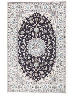 Tappeto Nain Kashmar Persia 198x303 Blu Notte A