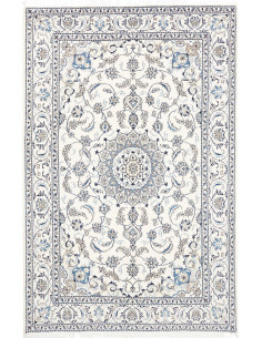 Tappeto Nain Kashmar Persia 195x293 Bianco Crem