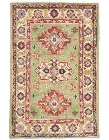 Tappeto Kazak Co Afgahnistan 81x126 Verde Salvi