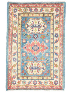 Rug Kazak Co 61x91 Cerulean Blue Cream