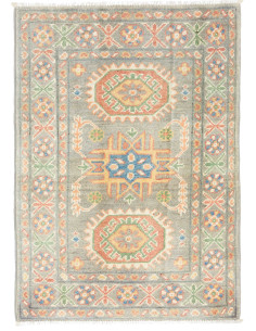 Rug Kazak Co 62x86 Grey-green With Soft Orange