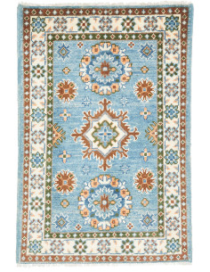 Rug Kazak Co 64x92 Sky Blue And Terracotta
