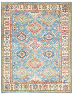 Rug Kazak Co 154x200 Blue Terracotta And Cream