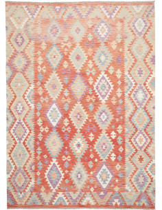 Rug Killim 209x290 Terracotta Dusty Blue