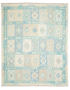 Rug Killim 245x306 Aqua And Cream