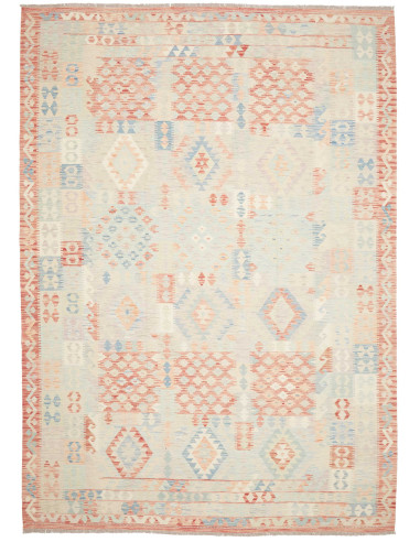 Rug Killim 247x342 Dusty Blue Terracotta