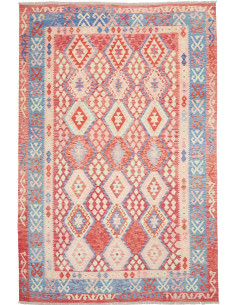 Tappeto Kilim Afghanistan 207x306 Rosso Corallo
