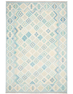 Tappeto Kilim Afghanistan 200x297 Blu Cielo Azz