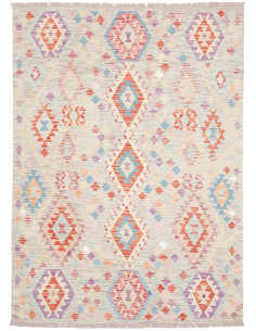Rug Kilim Afghanistan 150x208 Light Grey Pastel