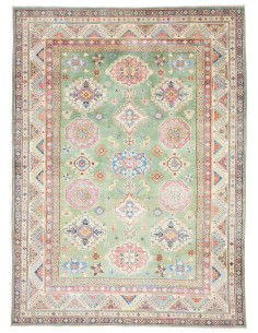 Rug Kazak Afghanistan 199x280 Sage Green Cream