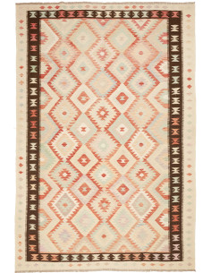 Tappeto Kilim Afghanistan 200x295 Crema Arancio