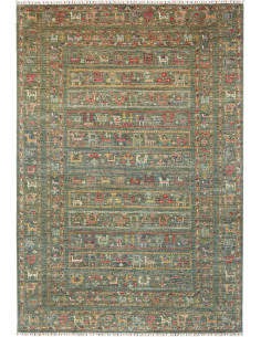 Tappeto Rubin Pakistan 201x292 Verde Teal Rosso
