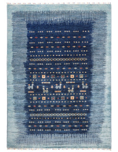 Rug Siva Pakistan 210x292 Navy Blue Light Blue