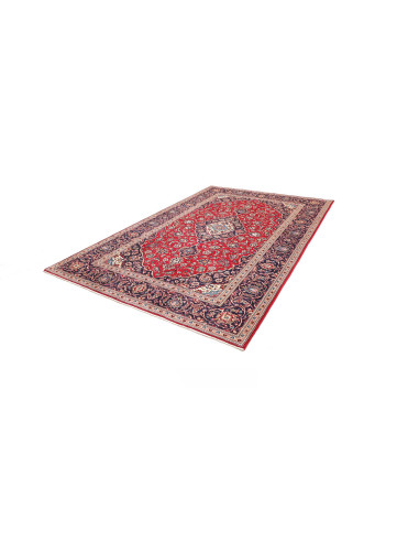 Ardakan Persian rug: a floral masterpiece in red, blue, and ivory. Elegant central medallion design, crafted from hand-carded wo