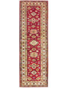 Rug Kazak Fine Pakistan 75x246 Red Cream Yellow