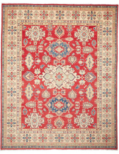 Tappeto Kazak Pakistan 247x308 Rosso Beige Blu