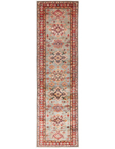 Rug Kazak Fine Pakistan 83x297 Sage Grey Blue D