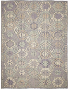 Tappeto Kilim Afghanistan 298x390 Lavanda Beige