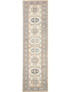 Rug Kazak Fine Pakistan 85x303 Cream Blue Brown