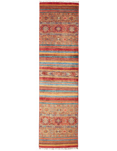 Rug Samarkand Pakistan 80x304 Brick Red Aqua Bl