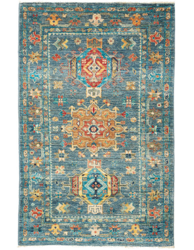 Rug Tribal Pakistan 79x123 Petrol Blue Burnt Or