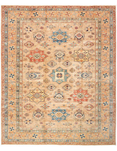 Rug Kazak Fine Pakistan 246x299 Beige Orange Bl