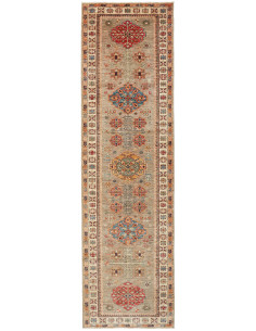 Rug Kazak Fine Pakistan 83x298 Grey Green Brick