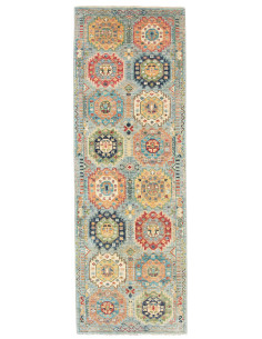 Rug Tribal Pakistan 82x240 Dusty Blue Red Orang