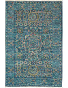 Tappeto Mamlouk Pakistan 80x121 Turchese Blu Te