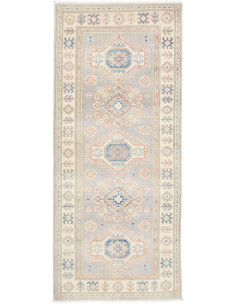 Tappeto Kazak Afghanistan 83x195 Grigio Chiaro