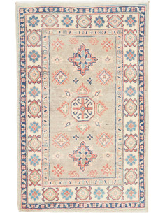Rug Kazak Afghanistan 79x125 Beige Blue Coral C
