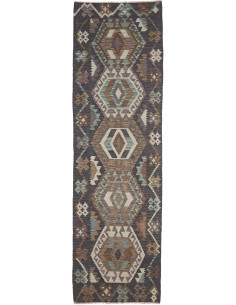 Tappeto Kilim Afghanistan 85x286 Grigio Scuro M