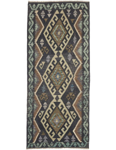 Rug Kilim Afghanistan 86x199 Dark Grey Beige Sa