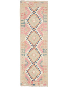 Tappeto Kilim Afghanistan 62x189 Beige Rosa Azz