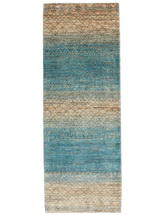 Rug Royal Gabbeh Pakistan 78x216 Teal Blue Sand