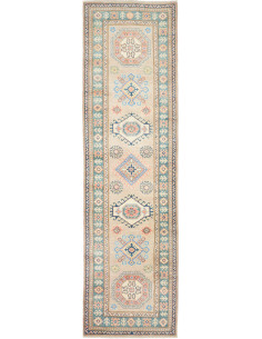 Rug Kazak Afghanistan 82x295 Beige Turquoise Bl