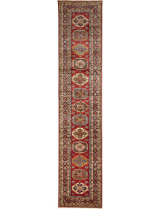 Tappeto Kazak Fine Pakistan 82x400 Rosso Beige