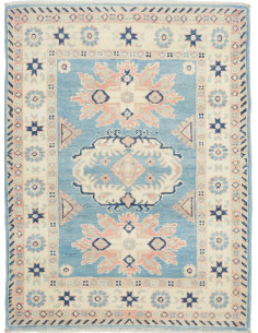 Rug Kazak Afghanistan 84x110 Light Blue Cream L