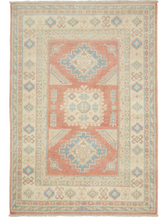 Rug Kazak Afghanistan 100x144 Coral Red Cream B