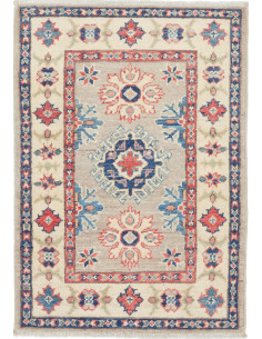 Rug Kazak Afghanistan 62x90 Grey Beige Blue Cor