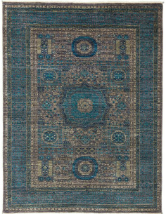 Tappeto Mamlouk Pakistan 133x174 Blu Ottanio Gr